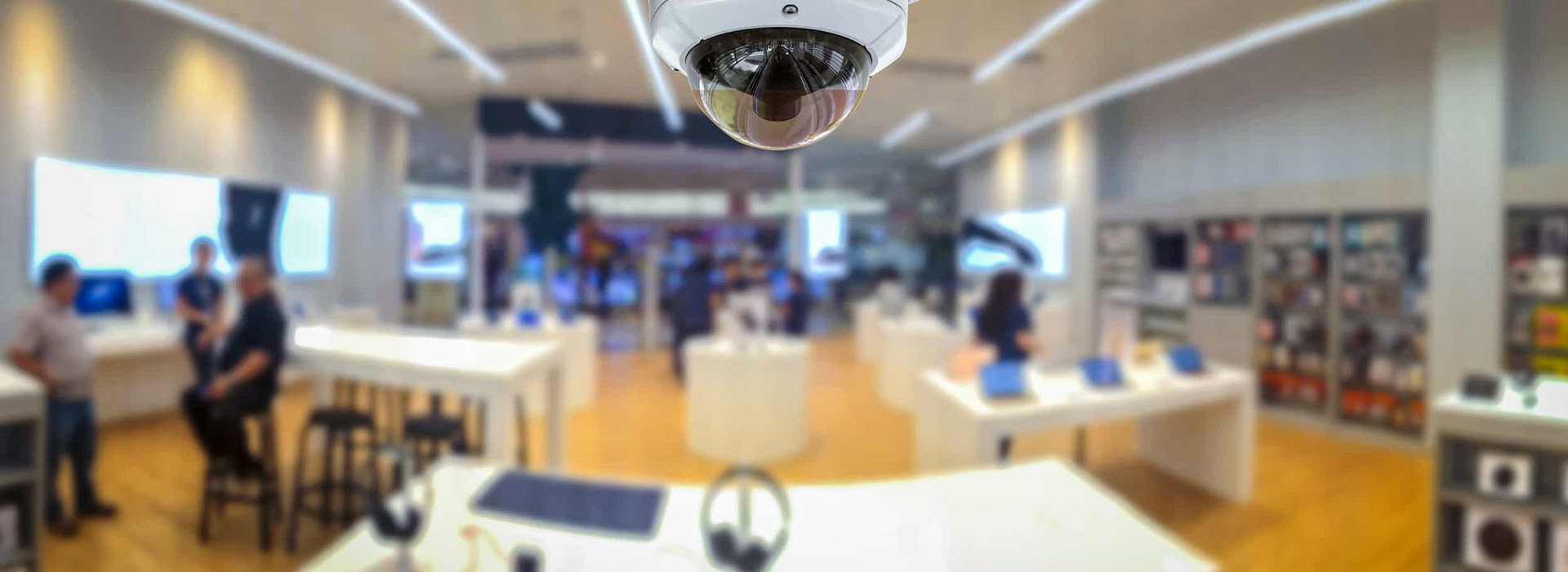 Security camera in store's ceiling