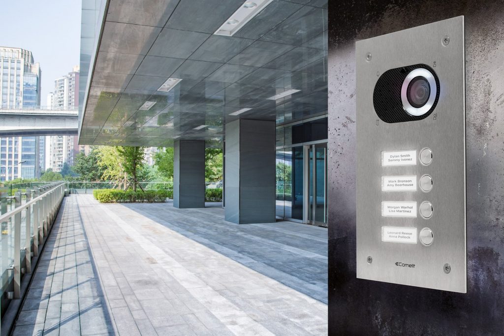 Comelit intercom installed to modern building