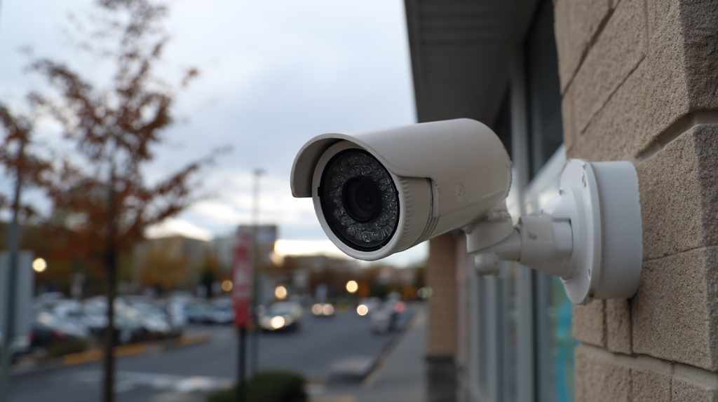 Large white bullet security camera