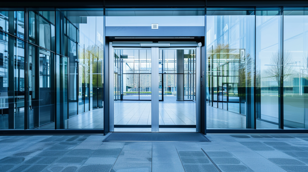Commercial automatic sliding door system