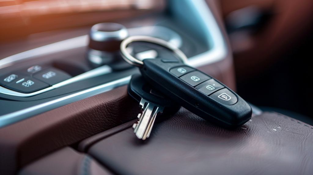 Modern car key with transponder chip