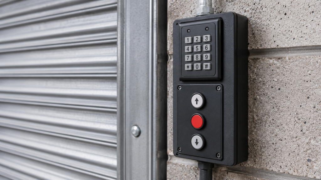 Industrial keypad and metal shutter