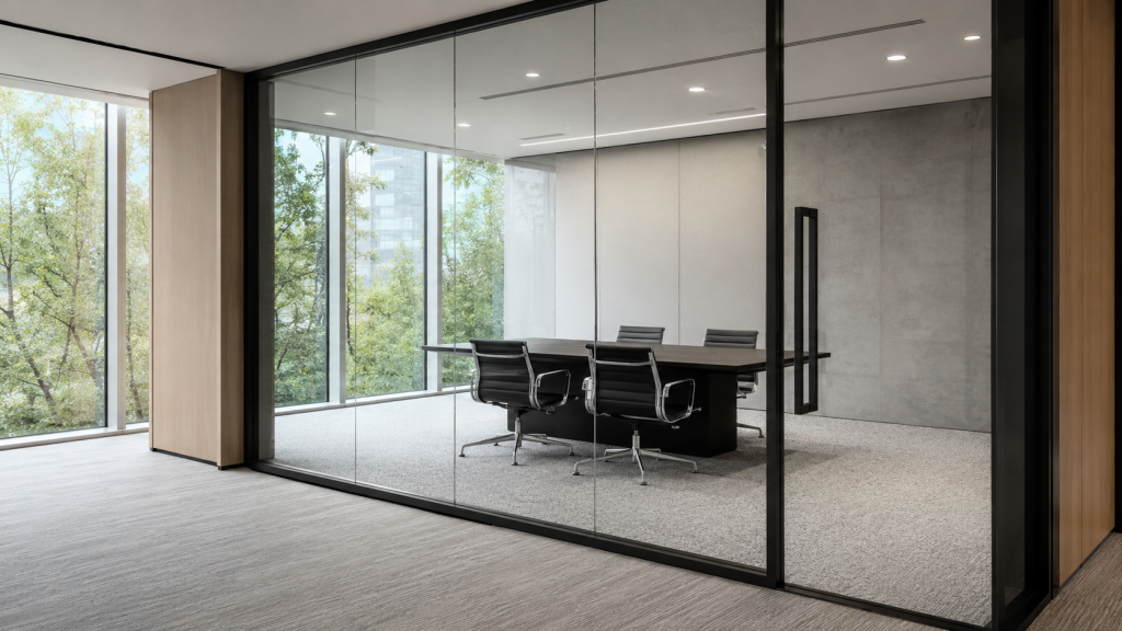 Modern corporate meeting room with natural light