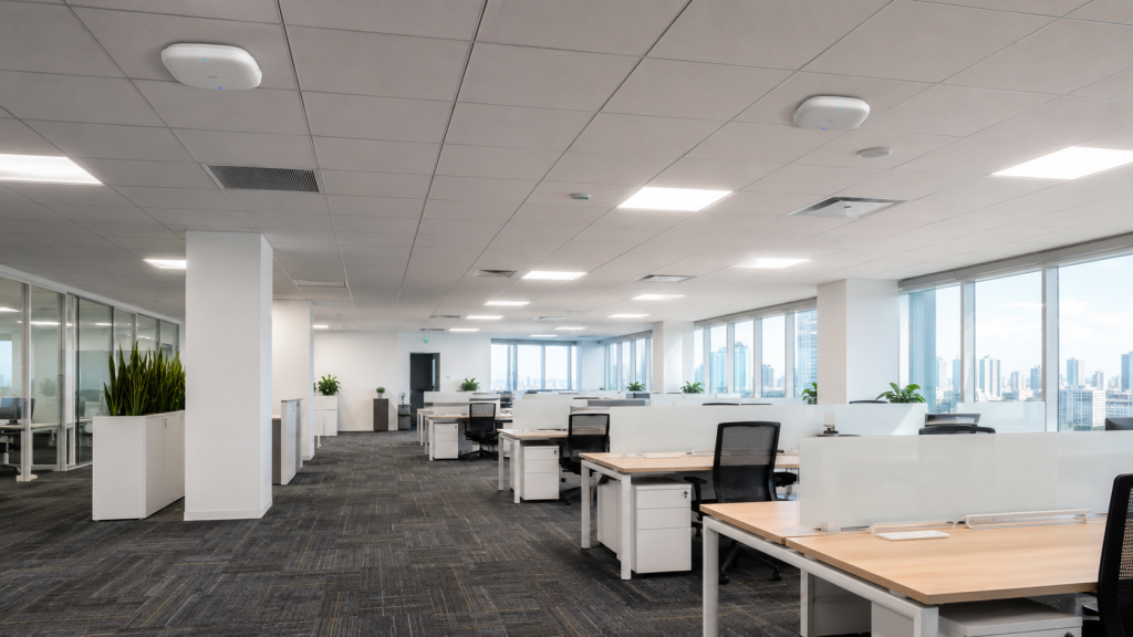 Modern open-plan corporate office interior
