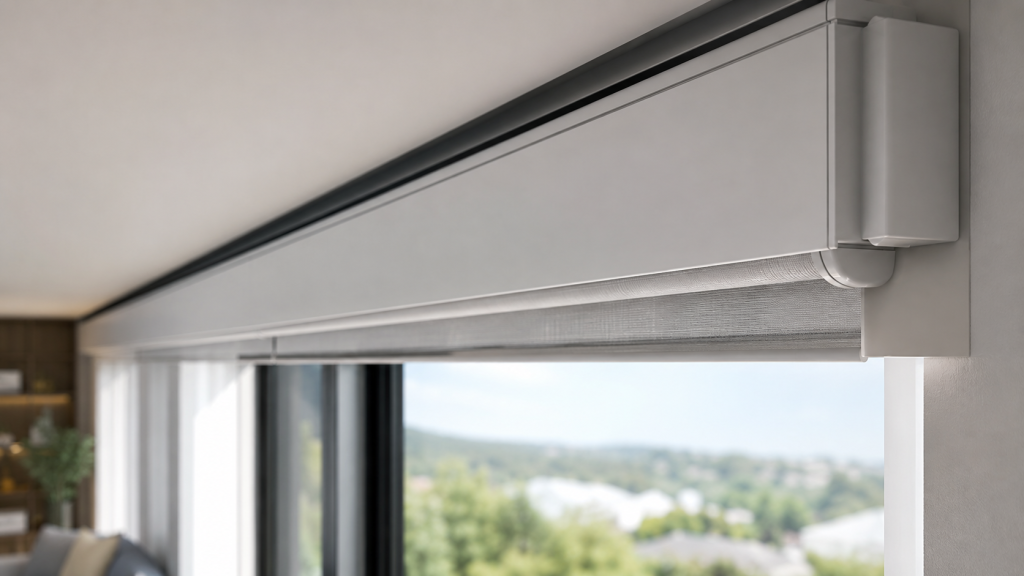 Modern roller shade and bright room
