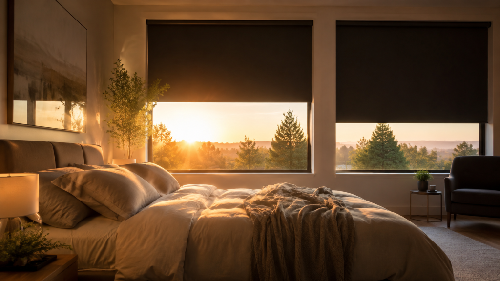 Serene sunrise in a cozy bedroom