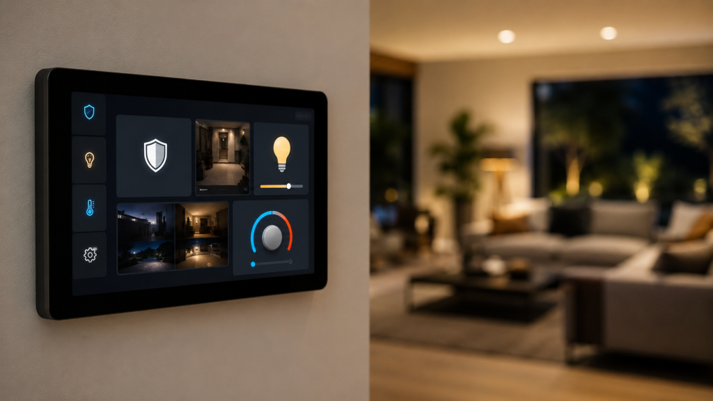 Smart home control in modern living room