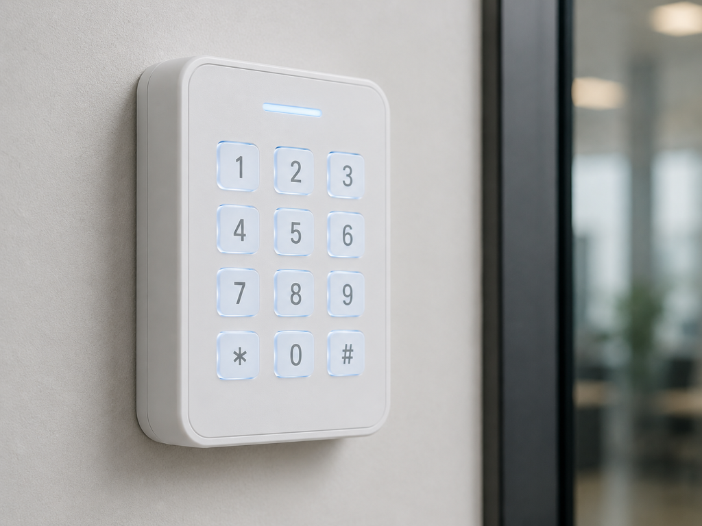 Modern keypad in professional setting