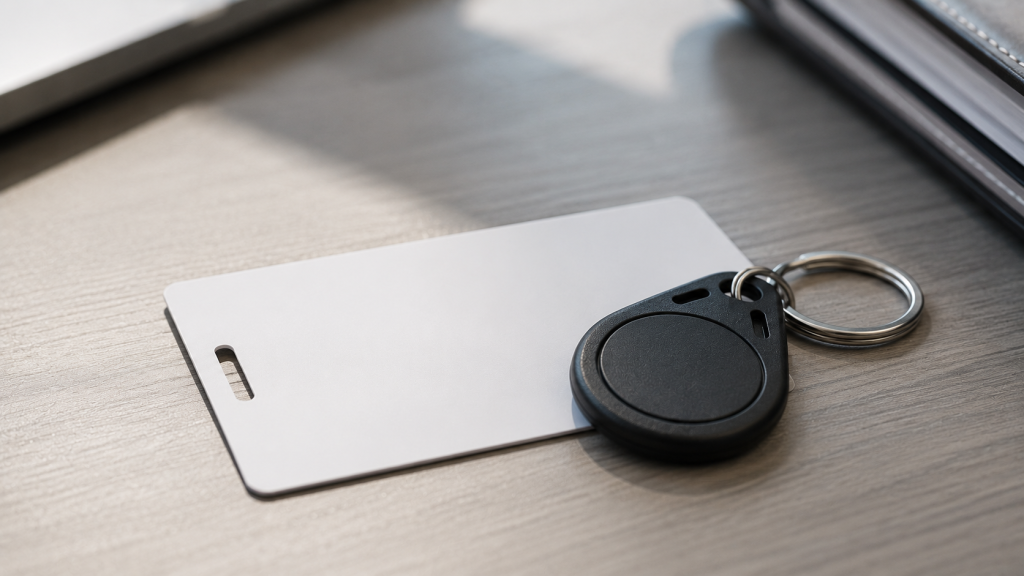 Minimalist office essentials on desk surface
