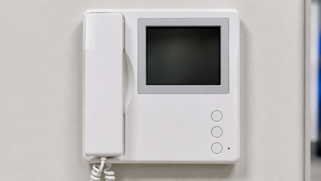 Minimalist wall-mounted intercom design