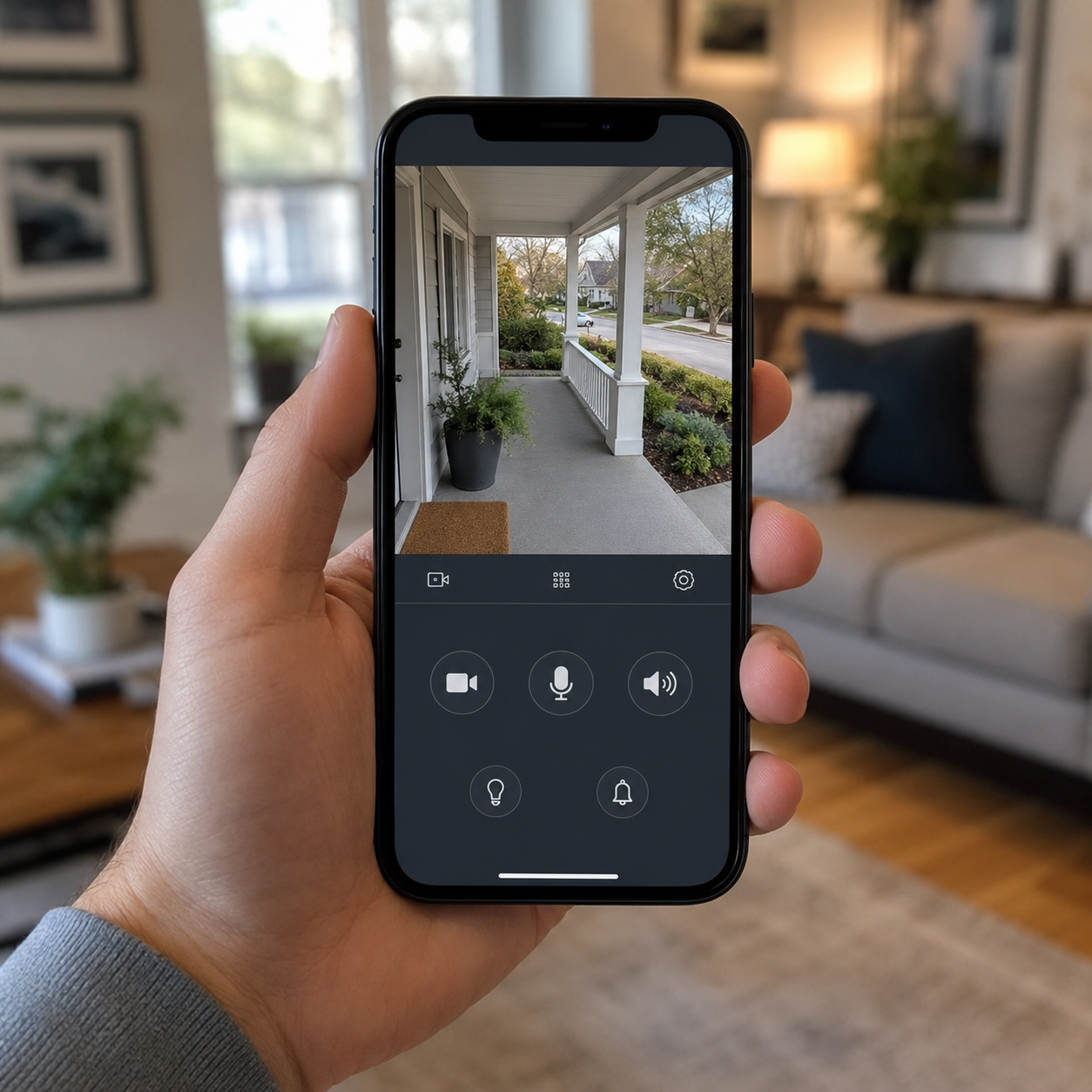 Smart home camera in focus