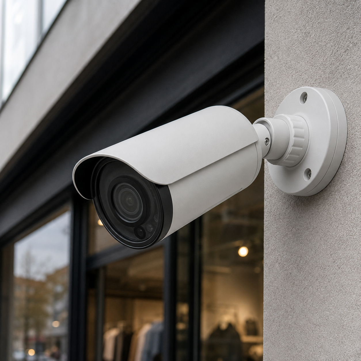 Close-Up Storefront Security Camera-photo