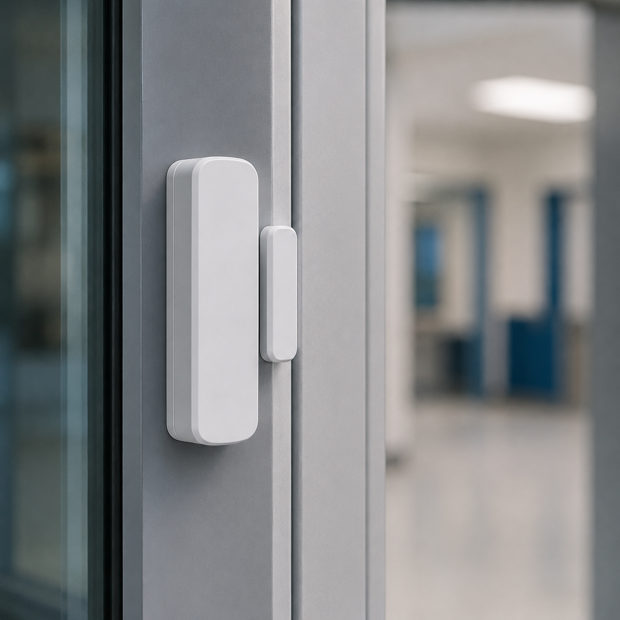 Minimalist sensor on sleek door frame